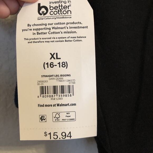 Time and Tru Maternity XL Straight Leg Jegging Comfort Belly Band Dark Denim - Picture 4 of 7